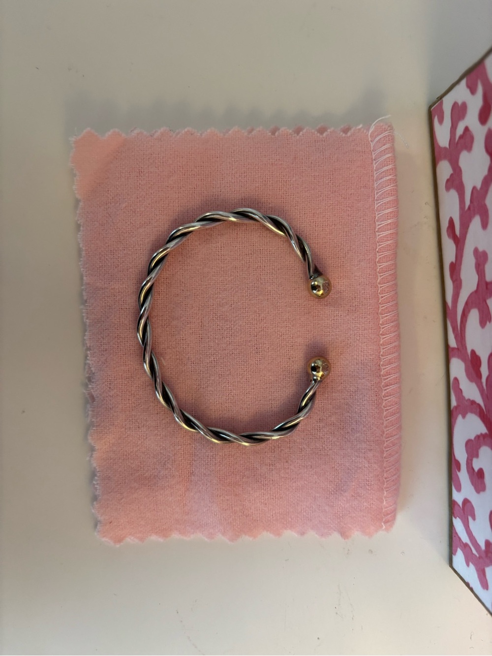 Eden Hand Arts Twisted Open Cuff Bracelet in Silver - Picture 2 of 5